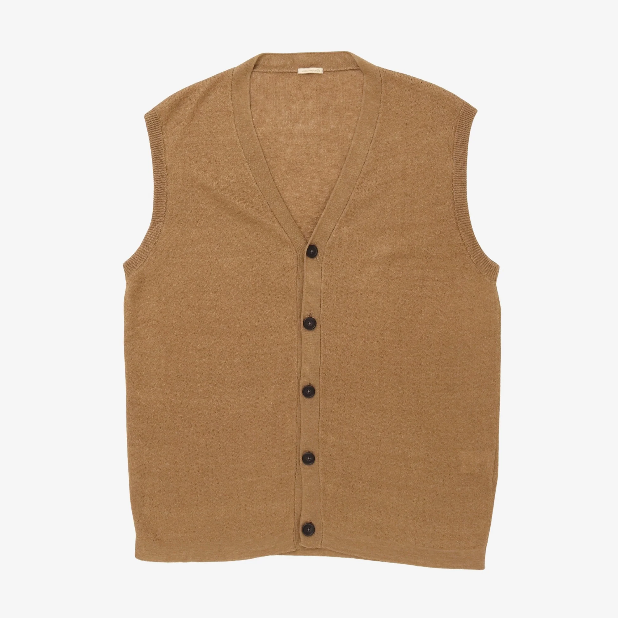 V-Neck Knitted Linen Vest