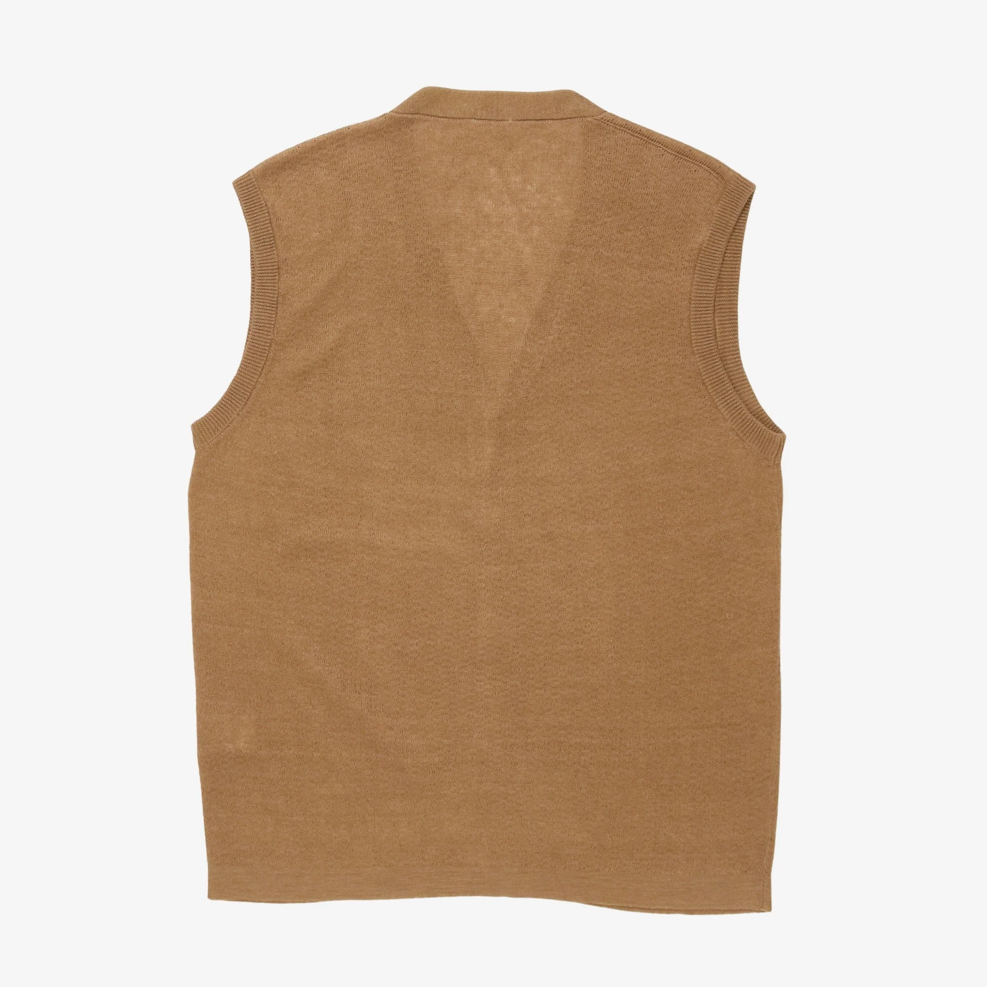 V-Neck Knitted Linen Vest - Image 2