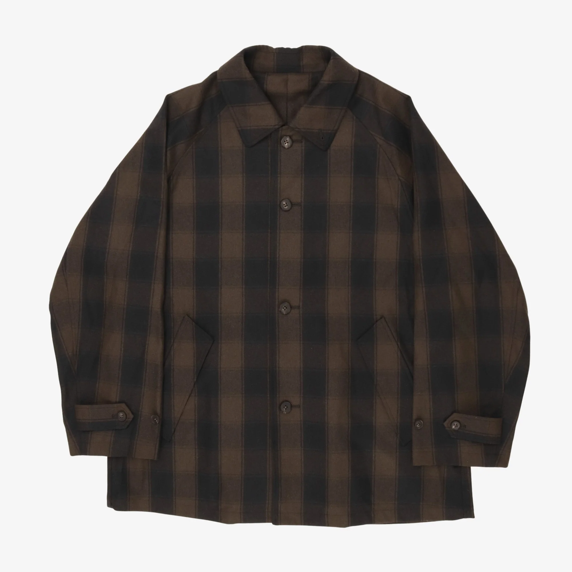 Wool Check Coat (Oversized)