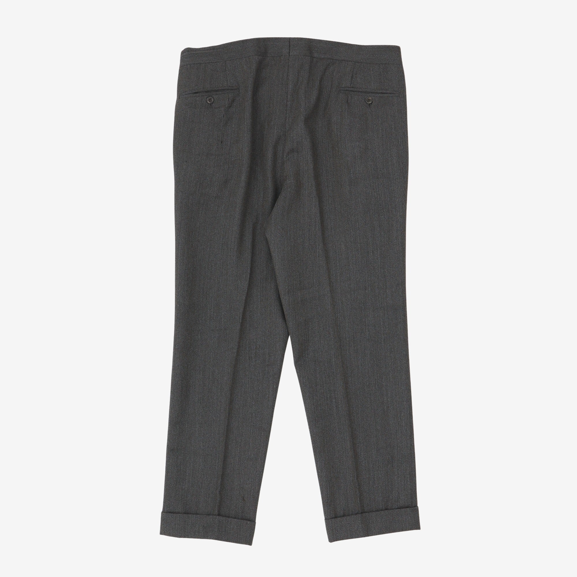 Wool Pleated Trousers (38W x 28.5L) - Image 2