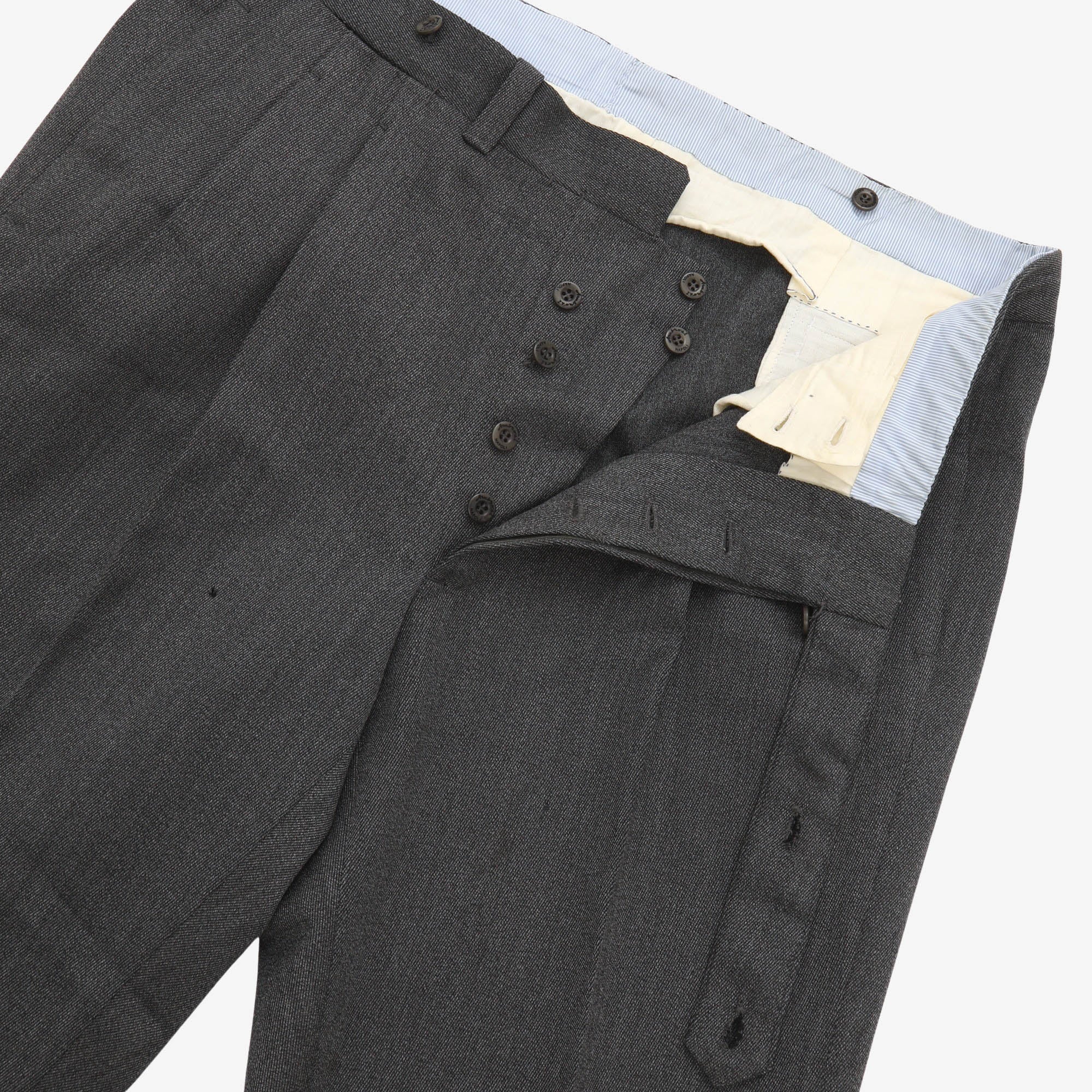 Wool Pleated Trousers (38W x 28.5L) - Image 3